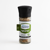 Purelife Himalayan Salt with Mixed Herbs & Spices- Gourmet Natural Crystal Rock Salt and Spice Blend with Minerals in Classy Glass Jar (3.7 Oz Mill) - CosmicElement