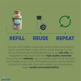 Purelife Himalayan Salt with Mixed Herbs & Spices- Gourmet Natural Crystal Rock Salt and Spice Blend with Minerals in Classy Glass Jar (10.6 Oz Bottle) - CosmicElement