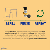 Purelife Himalayan Salt White Iodized Unrefined – Gourmet Natural Crystal Rock Salt with Minerals – From Mineral Balanced Part (WHITE) of Same Mine with Pink Salt (Coarse, 4.23 oz Ceramic Mill) - CosmicElement