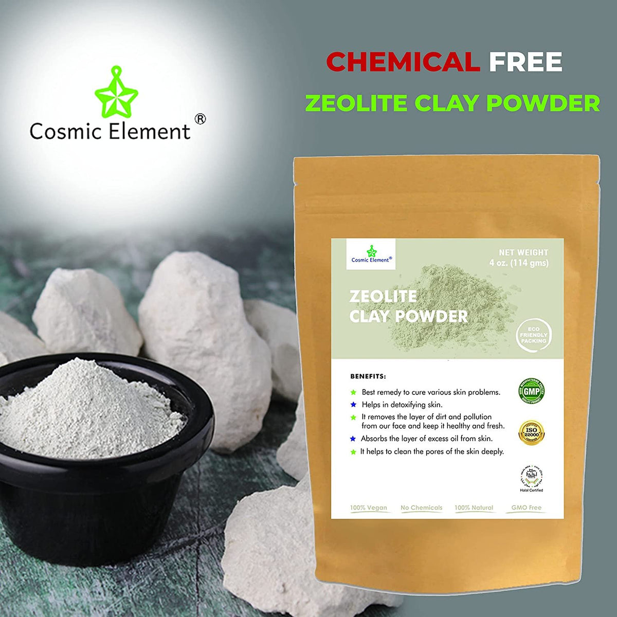 Zeolite Clay Clay Powder, Vegan Clay, Healing Clay for Face Mask Skin CosmicElement