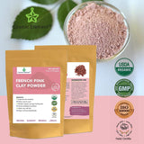 French Pink Montmorrillonite Clay Powder (French Rose Clay), Vegan Food Grade, Healing Clay for Face Mask Skin Care Detox, Clay Mask for Blackheads and Pores, 4 Ounce - Cosmic Element - CosmicElement