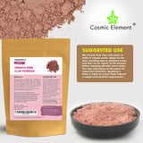 French Pink Montmorrillonite Clay Powder (French Rose Clay), Vegan Food Grade, Healing Clay for Face Mask Skin Care Detox, Clay Mask for Blackheads and Pores, 4 Ounce - Cosmic Element - CosmicElement