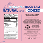 Purelife Himalayan Kosher Salt Pink Iodized Unrefined – Extra Fine Grain Gourmet Natural Crystal Rock Salt with Minerals – From Iron Rich Part of Himalayan Salt Mine- 1.1 lbs