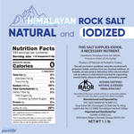 Purelife Himalayan Salt White Iodized Unrefined – From Mineral Balanced Part (WHITE) of Same Mine with Pink Salt (Fine, 1.1 lbs Pack)