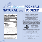 Purelife Himalayan Salt White Iodized Unrefined – From Mineral Balanced Part (WHITE) of Same Mine with Pink Salt (Fine, 1.1 lbs Pack)