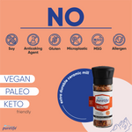 Purelife Himalayan Salt with HOT Chili Pepper- Gourmet Natural Crystal Rock Salt and Pepper Blend with Minerals in Classy Glass Jar (4 Oz Mill) - CosmicElement