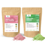 Aloe Vera Powder 4 oz & French Pink Clay Powder 4 oz