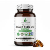 Organic Black Seed Oil Capsules-120 Softgel Capsules (Non-GMO) Premium Cold-Pressed Nigella Sativa - Black Cumin Seed Oil with Omega 3, 6, 9 - Darkest, Highest TQ Content - CosmicElement