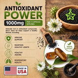 Organic Black Seed Oil Capsules-120 Softgel Capsules (Non-GMO) Premium Cold-Pressed Nigella Sativa - Black Cumin Seed Oil with Omega 3, 6, 9 - Darkest, Highest TQ Content - CosmicElement