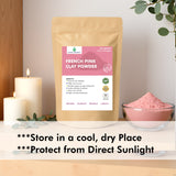 French Pink Montmorrillonite Clay Powder (French Rose Clay), Vegan Food Grade, Healing Clay for Face Mask Skin Care Detox, Clay Mask for Blackheads and Pores, 4 Ounce - Cosmic Element