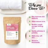French Pink Montmorrillonite Clay Powder (French Rose Clay), Vegan Food Grade, Healing Clay for Face Mask Skin Care Detox, Clay Mask for Blackheads and Pores, 4 Ounce - Cosmic Element