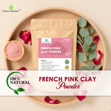 French Pink Montmorrillonite Clay Powder (French Rose Clay), Vegan Food Grade, Healing Clay for Face Mask Skin Care Detox, Clay Mask for Blackheads and Pores, 4 Ounce - Cosmic Element - CosmicElement