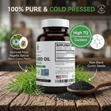 Organic Black Seed Oil Capsules-120 Softgel Capsules (Non-GMO) Premium Cold-Pressed Nigella Sativa - Black Cumin Seed Oil with Omega 3, 6, 9 - Darkest, Highest TQ Content - CosmicElement