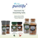Purelife Himalayan Salt with HOT Chili Pepper- Gourmet Natural Crystal Rock Salt and Pepper Blend with Minerals in Classy Glass Jar (4 Oz Mill) - CosmicElement
