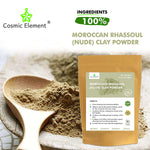 Moroccan Rhassoul Clay Powder, Vegan Nude Clay Food Grade, Healing Clay for Face Mask Skin Care Detox, Clay Mask for Blackheads and Pores, 4 ounce - Cosmic Element - CosmicElement