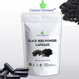 Cosmic Element Black Seed Powder Capsules - Source of Omega 3 6 9 - Nigella Sativa Black Cumin Seeds - Super antioxidant for Immune Support, Joints, Digestion, Hair & Skin - 120 Vegetable Powder Caps - CosmicElement
