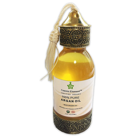 Cosmic Element USDA Organic Moroccan Argan Oil 100% Pure & Unrefined, Virgin & Cold Pressed Oil For Face, Hair, Skin & Nails, - CosmicElement