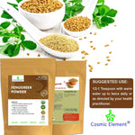 USDA CERTIFIED Organic Fenugreek TRIGONELLA FOENUM Powder , Methi Seeds, Gluten Free, Non GMO, Non Irradiated (100% NATURAL , ORGANICALLY GROWN ) - 4 Oz - CosmicElement
