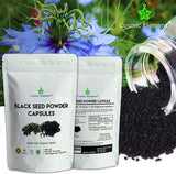 Cosmic Element Black Seed Powder Capsules - Source of Omega 3 6 9 - Nigella Sativa Black Cumin Seeds - Super antioxidant for Immune Support, Joints, Digestion, Hair & Skin - 120 Vegetable Powder Caps - CosmicElement