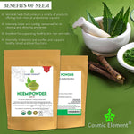 Cosmic Element Pure Neem Powder | Pure Wild Crafted Neem Leaf Powder | Very Bitter Neem Supplement for Hair, Skin, Nails and Detox - Azadirachta Indica (4 oz) - CosmicElement
