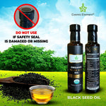 USDA Organic Black Seed Oil 8.4 Fl Oz Certified 100% Virgin, Cold Pressed, Glass Bottle, Omega 3 6 9 - Nigella Sativa Black Cumin - Antioxidant for Immune Support, Joints, Digestion, Hair & Skin - CosmicElement