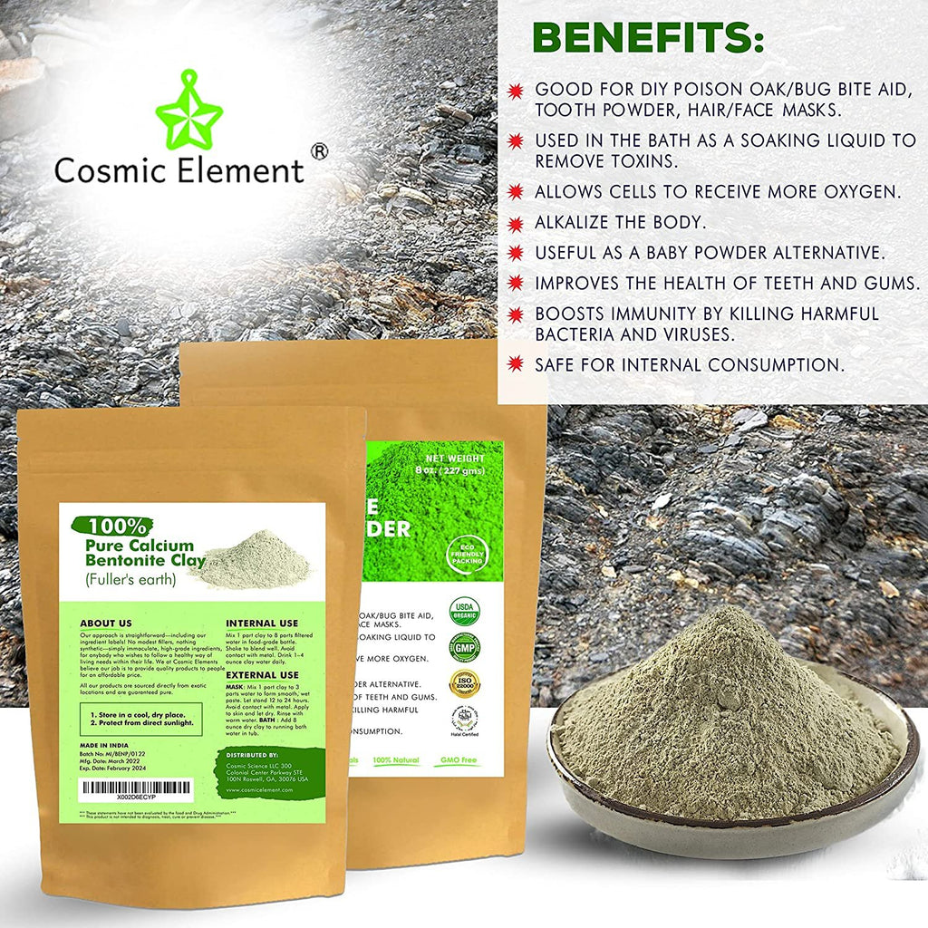 Sodium Bentonite Clay & Diatomaceous Earth Powder 4 oz - Internal