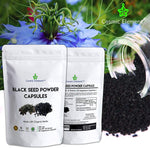 Cosmic Element Black Seed Powder Capsules - Source of Omega 3 6 9 - Nigella Sativa Black Cumin Seeds - Super antioxidant for Immune Support, Joints, Digestion, Hair & Skin - 120 Vegetable Powder Caps - CosmicElement