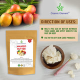 100% Pure Mango Butter - Can Substitute Shea Butter in Soap and Lotion Recipes - Moisturizing, Scent-free, Hexane-free, Scent-Free, Moisturizing - by Cosmic Element (4 Oz) - CosmicElement