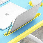 Cosmic Element Foldable Laptop Table, Portable Laptop Bed Tray Table Folding Dormitory Table Notebook Stand Reading Holder Breakfast Serving Bed Tray with Tablet Slots for Bed/Couch- Wood - CosmicElement