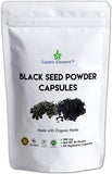 Cosmic Element Black Seed Powder Capsules - Source of Omega 3 6 9 - Nigella Sativa Black Cumin Seeds - Super antioxidant for Immune Support, Joints, Digestion, Hair & Skin - 120 Vegetable Powder Caps - CosmicElement