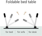 Cosmic Element Foldable Laptop Table, Portable Laptop Bed Tray Table Folding Dormitory Table Notebook Stand Reading Holder Breakfast Serving Bed Tray with Tablet Slots for Bed/Couch- Wood - CosmicElement