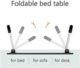 Cosmic Element Foldable Laptop Table, Portable Laptop Bed Tray Table Folding Dormitory Table Notebook Stand Reading Holder Breakfast Serving Bed Tray with Tablet Slots for Bed/Couch- Wood - CosmicElement
