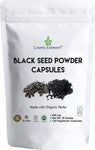 Cosmic Element Black Seed Powder Capsules - Source of Omega 3 6 9 - Nigella Sativa Black Cumin Seeds - Super antioxidant for Immune Support, Joints, Digestion, Hair & Skin - 120 Vegetable Powder Caps - CosmicElement