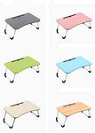 Cosmic Element Foldable Laptop Table, Portable Laptop Bed Tray Table Folding Dormitory Table Notebook Stand Reading Holder Breakfast Serving Bed Tray with Tablet Slots for Bed/Couch- Wood - CosmicElement