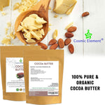 Unrefined Cocoa Butter - Use on Pregnancy Stretch Marks, Make Moisturizing Lotion, Chap Stick, Lip Balm and Body Butter - 100% Pure, Food Grade, Smells Like Chocolate - by Cosmic Element (4 Oz) - CosmicElement