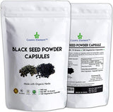 Cosmic Element Black Seed Powder Capsules - Source of Omega 3 6 9 - Nigella Sativa Black Cumin Seeds - Super antioxidant for Immune Support, Joints, Digestion, Hair & Skin - 120 Vegetable Powder Caps - CosmicElement