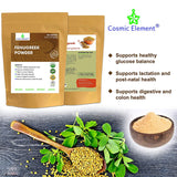 USDA CERTIFIED Organic Fenugreek TRIGONELLA FOENUM Powder , Methi Seeds, Gluten Free, Non GMO, Non Irradiated (100% NATURAL , ORGANICALLY GROWN ) - 4 Oz - CosmicElement