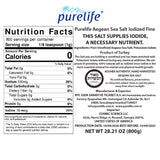 Purelife Aegean Sea Salt Iodized Kosher Unrefined – Extra Fine Grain Gourmet Natural Sea Salt with Minerals – Hand Harvested, Unprocessed, Iodine Enriched Authentic Sea Salt – 1.76 lbs - CosmicElement